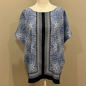 Croft & Barrow Short Sleeve Blue Blouse